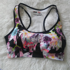 Fila Floral Crop Top Bra SZ Large